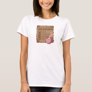 T-shirt Création personnalisée COFFEE JOUE AVEC CHAT Rose 