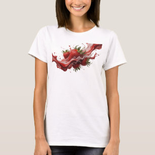 T-shirt Création personnalisée de fraises abstraites rouge