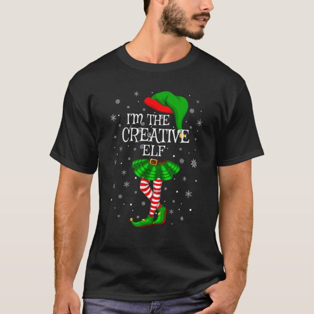 T-shirt Créative Elfe Noël Matching Famille Filles Filles (Devant)
