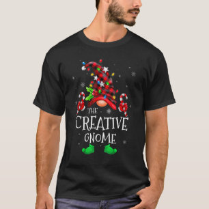 T-shirt Creative Gnome Buffalo Plaid Famille Correspondant