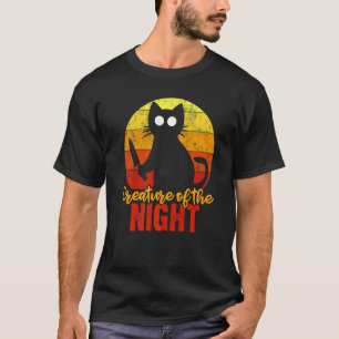 T-shirt Créature de la nuit Chat Halloween sanglant horrib