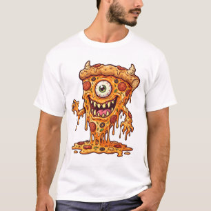T-shirt Créature de pizza en fondant Illustration de masco