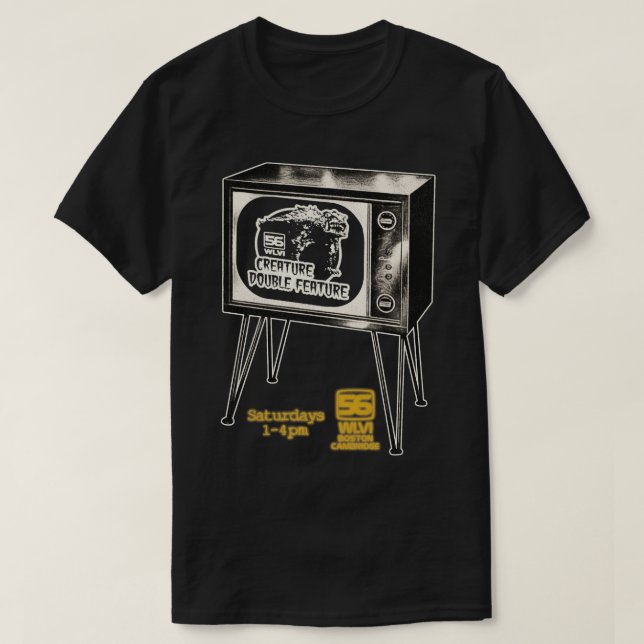 T-shirt Creature Double Feature TV WLVI 56 Boston (Design devant)