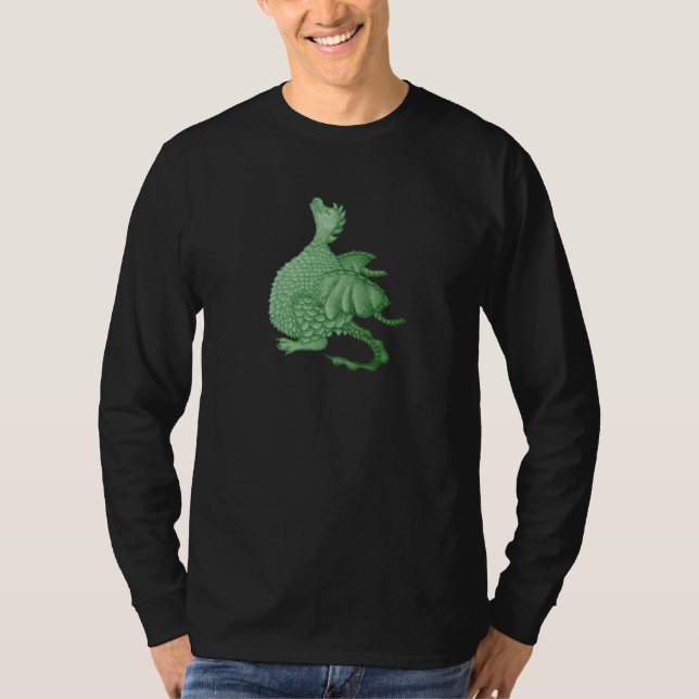 T-shirt créature imaginaire mythique dragon vert mignon (Devant)