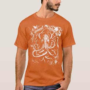 T-shirt créature marine détaillée de poulpe