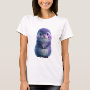 T-shirt Créature Violette Mignonne et Douce Art Femmes