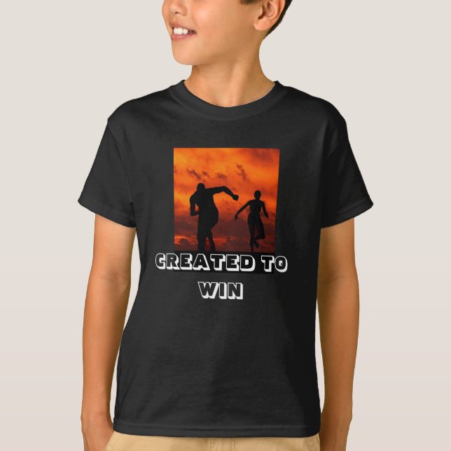 T-shirt CRÉÉ POUR GAGNER le tee - shirt de la jeunesse (Devant)