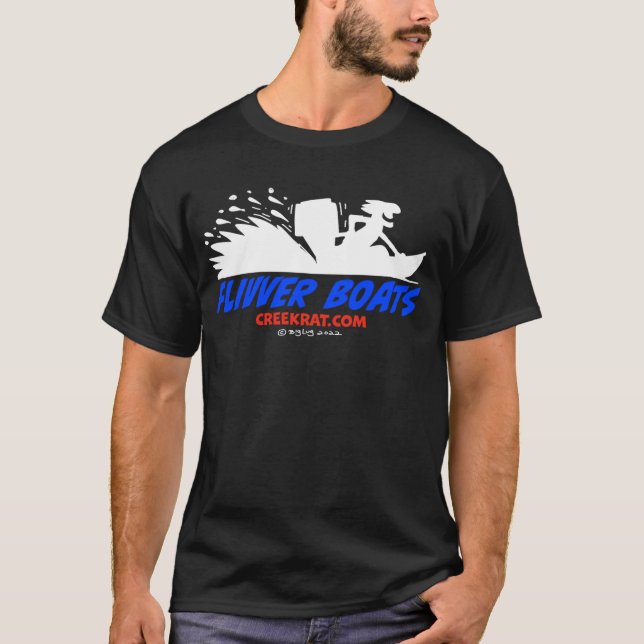 T-shirt Creekrat Cartoons Fliver Flivver Boat Logo Tee (Devant)