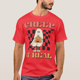 T-shirt Creep it real Ghost Boy Retro Halloween Éffrayant 