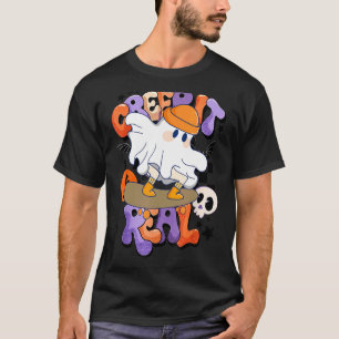T-shirt Creep It Real Ghost Boy Vintage Retro Halloween Fa