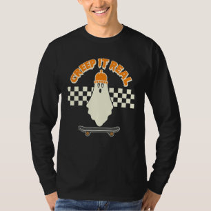 T-shirt Creep It Real   Ghost Skater Boy Skateboard   Hari