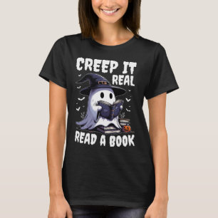 T-shirt Creep It Real Read Book Ghost Halloween