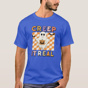 T-shirt Creep It Real Skateboard Ghost Retro Halloween