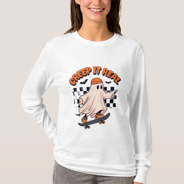 T-shirt "Creep It Real : Skater Ghost" (Devant)