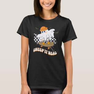 T-shirt Creep It Real Vintage Ghost Skateboard