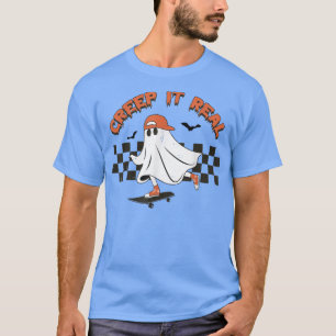 T-shirt Creep It Reel Skateboard Ghost Cute Boo Happy Hall