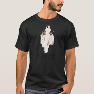 T-shirt CREEP IT VRAI Halloween Ghost avec des fleurs mème