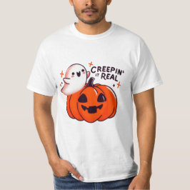 T-shirt Creepin’ It Real - Ghost et Citrouille amical