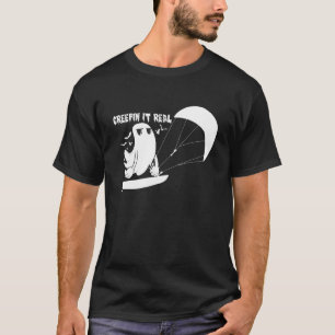 T-shirt Creepin It Real Ghost Kiteboard Kiter