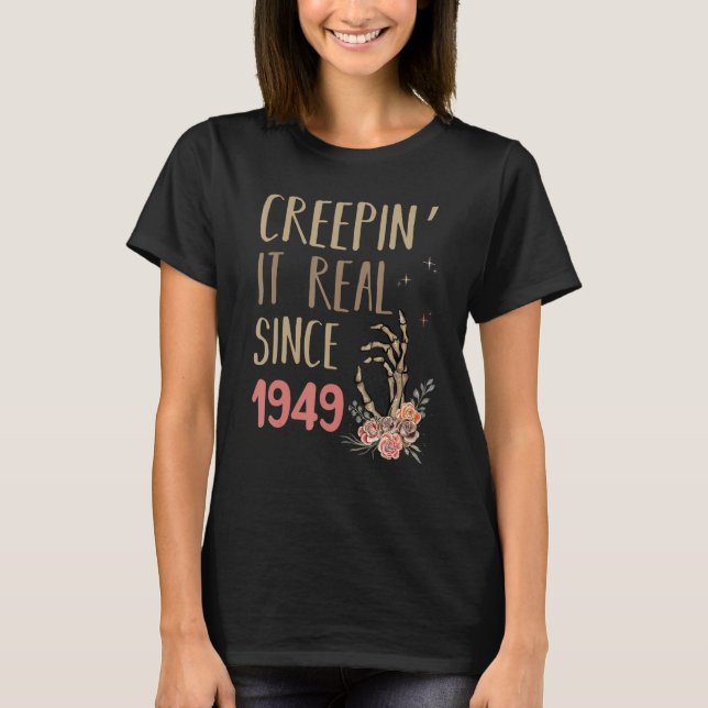 T-shirt Creepin It Real Halloween Retro 1949 Holiday Spook (Devant)