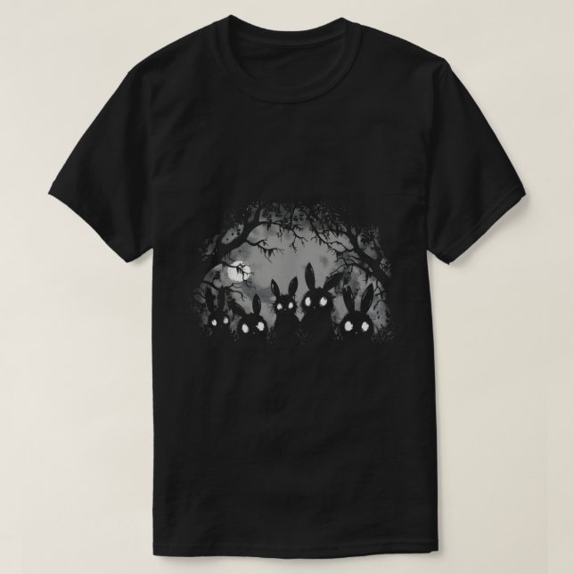 T-shirt Creepy Bunny Forest Gothic Grunge Shirt (Design devant)