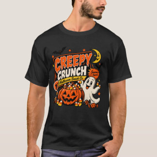 T-shirt Creepy Crunch Rétro Halloween Fantôme Citrouille