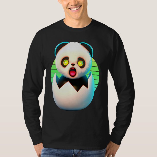 T-shirt Creepy Panda hatches from egg (Devant)