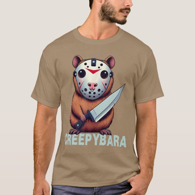 T-shirt Creepybara Horror Capybara Funny Halloween Scary A (Devant)