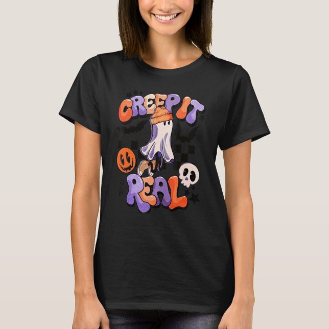 T-shirt Creer It Real Super Retro Halloween Ghost (Devant)