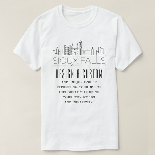T-shirt Créer Un Sioux Falls Personnalisé, S. Thème Dakota (Design devant)