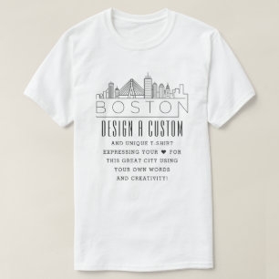 T-shirt Créer Un Thème De Boston Personnalisé, Massachu