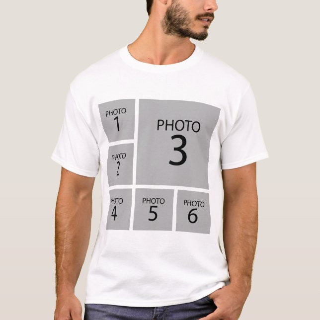 T-shirt Créer votre collage modèle personnalisé 6 PHOTO (Devant)