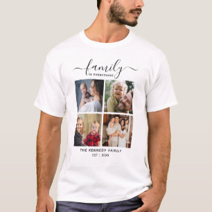 T-shirt Créer votre propre nom de famille 4 Photo Collage