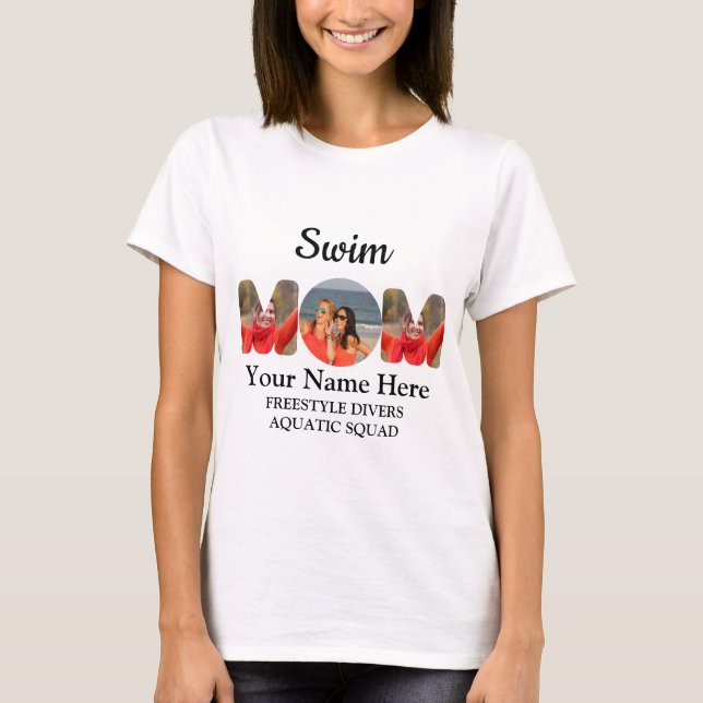 T-shirt Créer votre propre sport maman photo collage nage  (Devant)