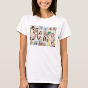 T-shirt Créez vos propres angles ronds 12 Photo Collage