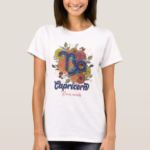 T-shirt Créez vos propres fleurs de zodiac Capricorne