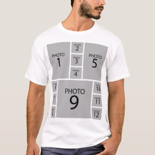 T-shirt Créez votre propre 12 PHOTO-COLLAGE personnalisée