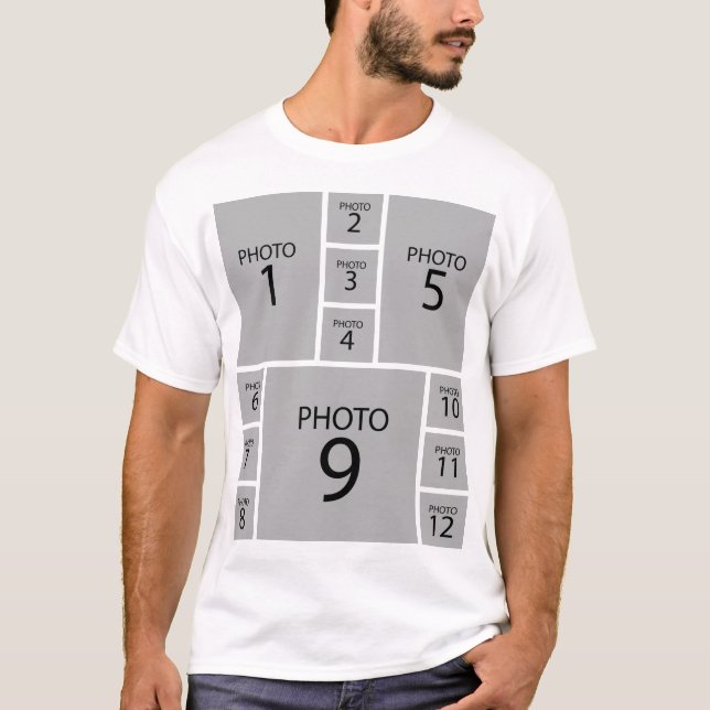T-shirt Créez votre propre 12 PHOTO-COLLAGE personnalisée (Devant)