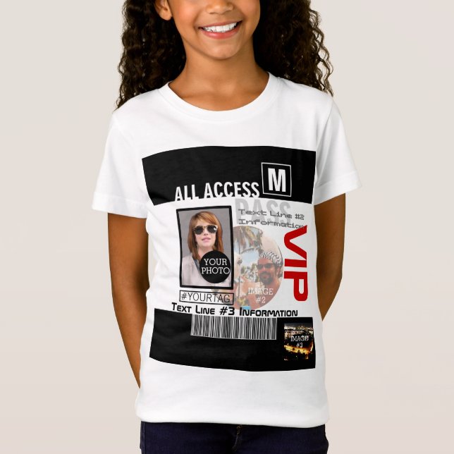 T-Shirt Créez votre propre carte VIP Pass 8 façons de pers (Devant)