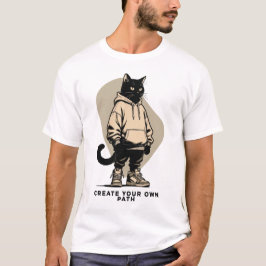 T-shirt Créez Votre Propre Chemin – Chat Streetwear Motiva