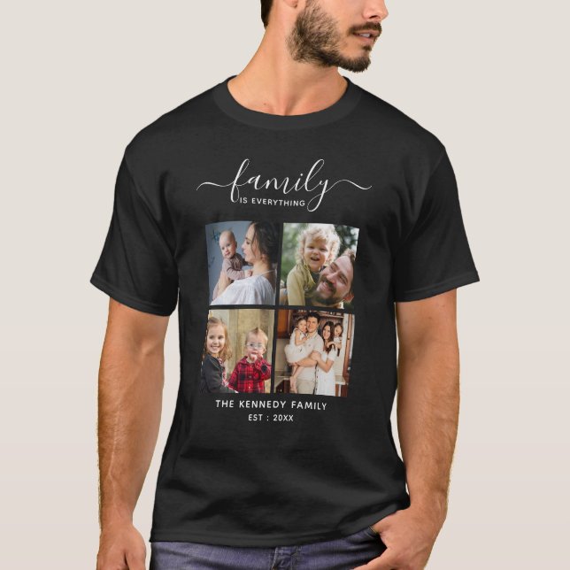 T-shirt Créez votre propre citation de nom de famille 4 Co (Devant)