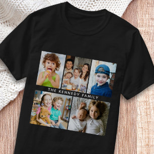 T-shirt Créez Votre Propre Collage De 5 Photos Nom De Fami