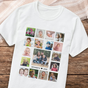 T-shirt Créez Votre Propre Collage Photo 17 Nom de Famille