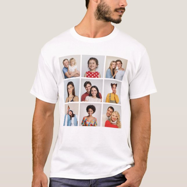T-shirt Créez votre propre collection de photos 9 Unisex (Devant)