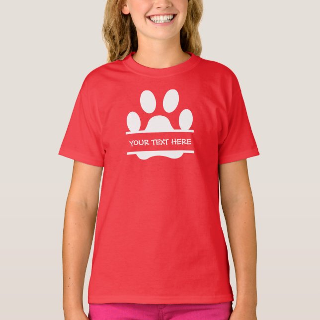 T-shirt Créez votre propre Empreinte de patte amusant Pers (Devant)