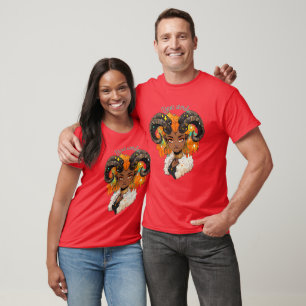 T-shirt Créez Votre Propre Femme Afro-Américaine Bélier