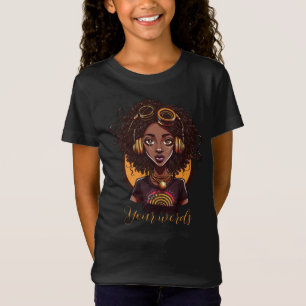 T-Shirt Créez votre propre fille noire avec un casque
