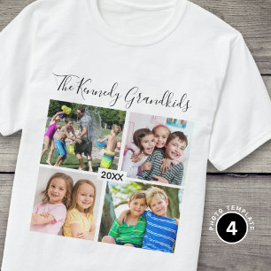 T-shirt Créez votre propre photo de 4 petits-enfants pour