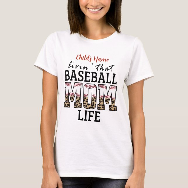 T-shirt Créez votre propre vie que Baseball Maman Life (Devant)