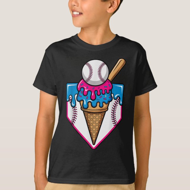 T-shirt Crème de baseball Cream Dripping Baseball Home Pla (Devant)